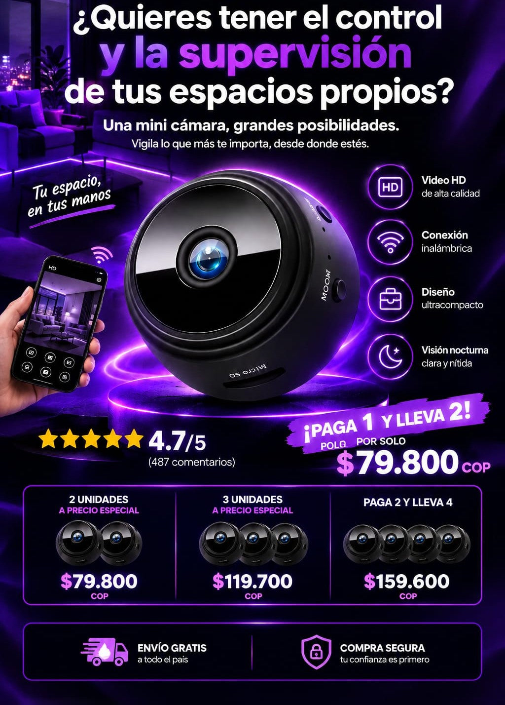 2x1 MINI CÁMARA OCULTA NOXVISION